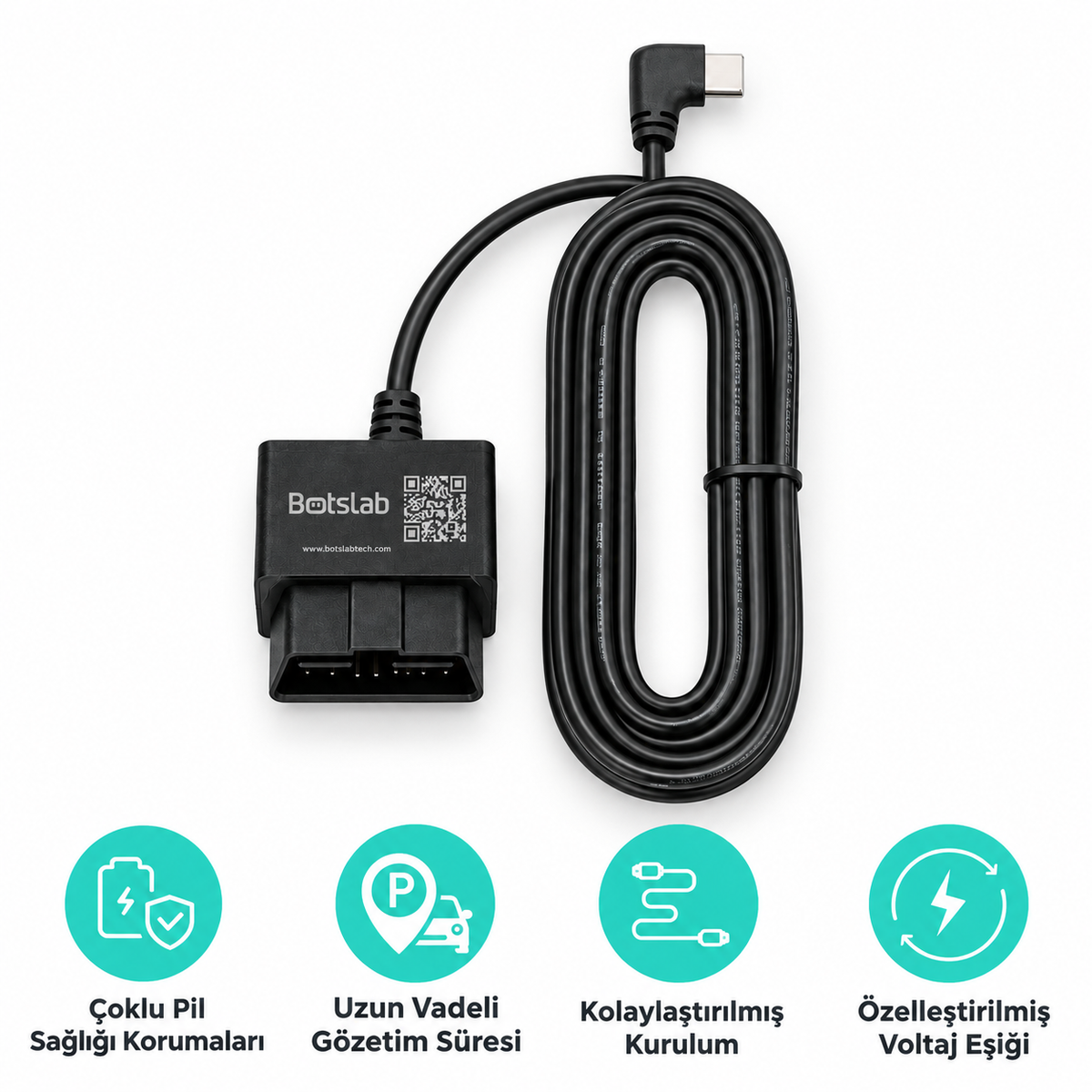 Botslab OBD Akıllı Park Kiti Araç Kamerası Güç Kablosu