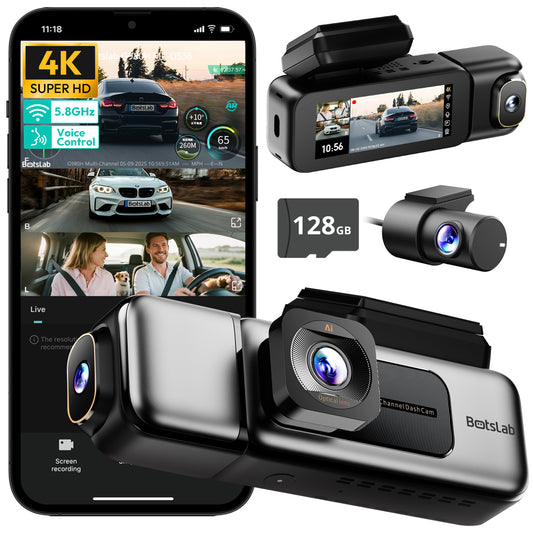 Botslab G980H 4K 3 Kameralı Araç Kamerası