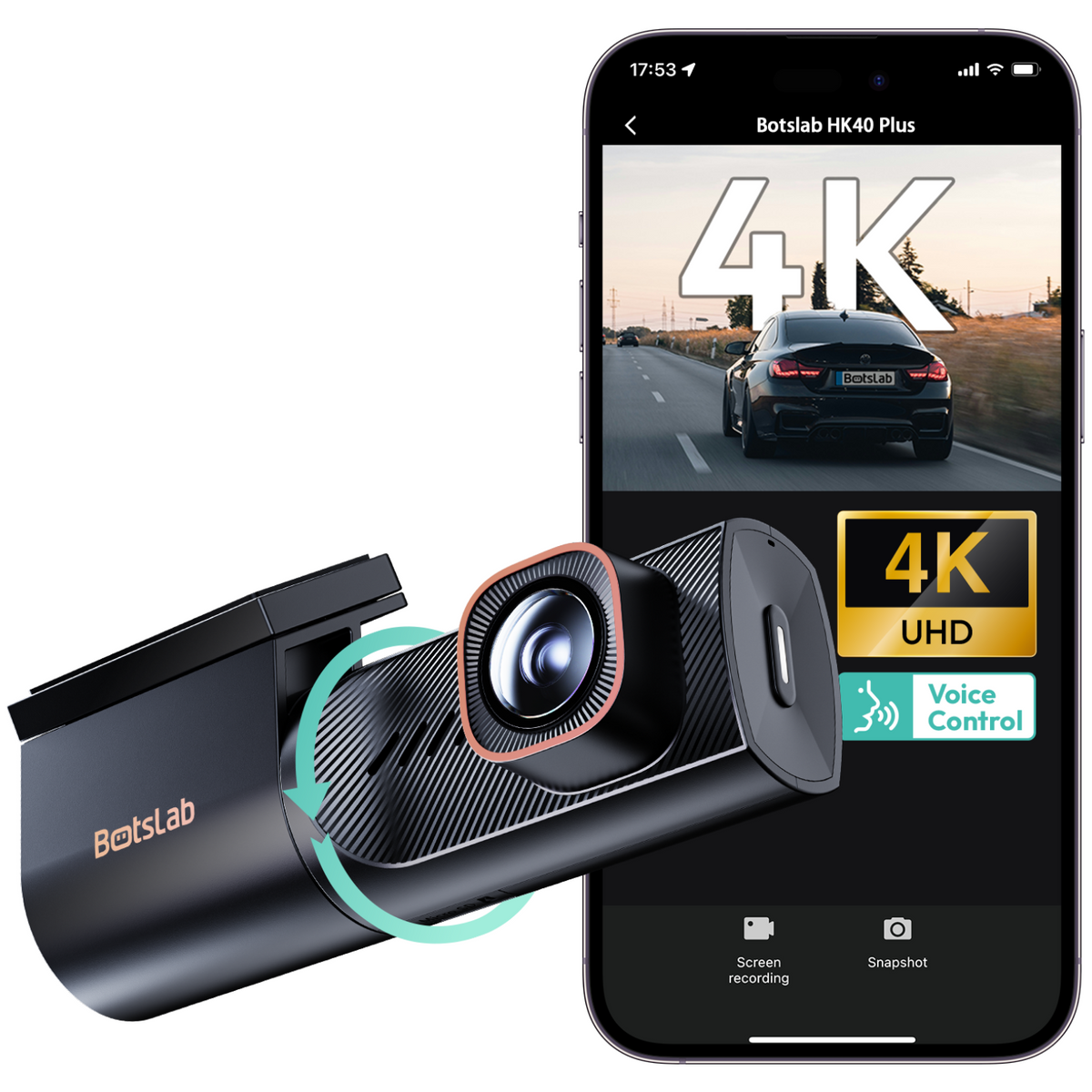 Botslab HK40 Plus 360 Derece 4K Araç Kamerası